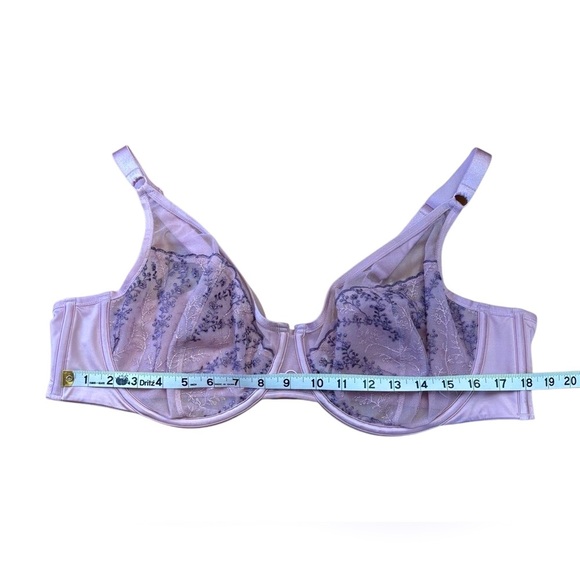 NWOT, Penningtons, Unlined Lilac Embroidered Bra With Underwire, 44DD 🍒 - Picture 7 of 9